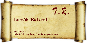 Ternák Roland névjegykártya