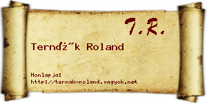 Ternák Roland névjegykártya